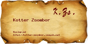 Kotter Zsombor névjegykártya